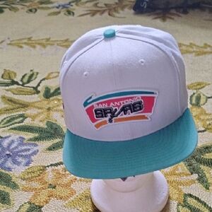 Mitchell & Ness San Antonio Spurs White Teal Snapback Hat